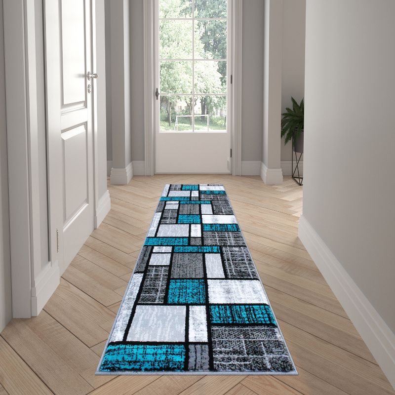 Emma and Oliver Rug with Geometric Mosaic Design with Natural Jute Backing, 2 of 6
