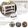 57 Inch Rolling Kitchen Island with Storage, Large Kitchen Cart with Solid OAK Wood Top & 2 Drawers, Kitchen Island Cart On Wheels Wine & Spice Rack - 4 of 4