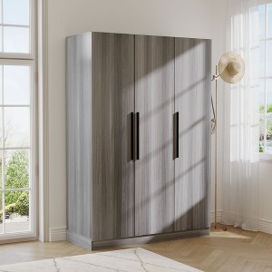 Famapy Modern 3 Door Wardrobe Family Clothing Solutions Clothes Organiser Gray - 1 of 4