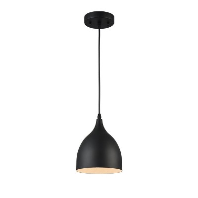 Chloe Lighting Walter Industrial-Style 1 Light Matt Black Ceiling Pendant 7" Wide