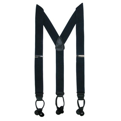 Ctm Men's Elastic Button End Dress Suspenders With Silver Hardware ...