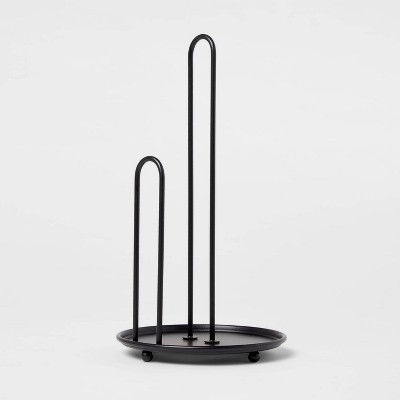 Juvale Paper Towel Holder, Black Stainless Steel Kitchen Accessories (14.3 in)