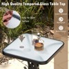Tangkula Tempered Glass Top Patio Table, 20" Outdoor Side Table w/ Heavy-duty Metal Frame Patio Square End Table - 4 of 4