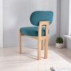Set of 2 Wooden Dining Chairs, Upholstered Fabric Kitchen Chairs with Rubberwood Legs, Small Space Dinner Chairs for Dining Room or Breakfast Nook - 4 of 4