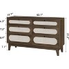 6 Rattan Drawer Dresser, with USB Ports and Outlets, 6 Chests of Drawers Storage for Bedroom, Living Room,Hallway,Bedside,Dining Room,Corridor - 2 of 4