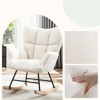 FONTOI Rocking Chairs, Upholstered Glider Rocker with Widen Curved Armrests, Rocking Armchair with High Backrest for Home, Beige, 27.5"*38.5"*36.2" - 4 of 4