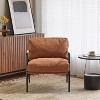 APRILSOUL 27.56" Modern Accent Chair with Plush Cushions, Minimalist Metal Frame, and Wooden Armrest Design - 4 of 4