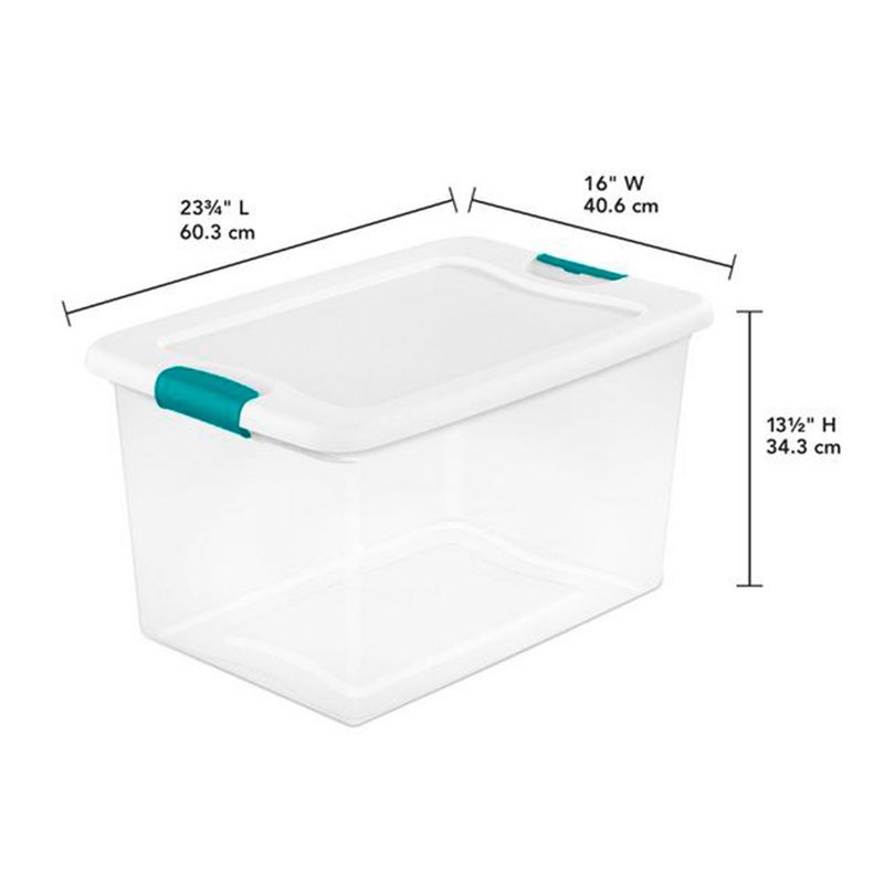 Sterilite 64 Quart Latching Clear Plastic Storage Organizer Tote Container Bin Box, 6 Pack & Medium Clip Boxes for Organization and Storage, 4 Pack, 5 of 7