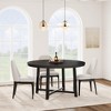 47" Round Industrial Dining Table for 4-6, Rustic Brown Wooden Kitchen Table w/ Metal Frame, 300lb Capacity - 4 of 4