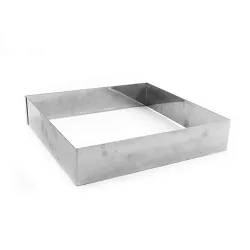 Gobel 863320 Stainless Steel Square Cake Ring 3-15/16 Inch x 3-15/16 Inch x 1-3/4 Inch High 