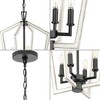 Progress Lighting Galloway 4-Light Foyer Pendant, Matte Black, Open Frame, Grey Washed Oak - 3 of 3