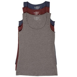 Felina Stretch Layering Womens Tank Top - Seamless Cotton Tank Top for Women, Workout Top (3-Pack) - 1 of 4