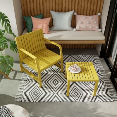 2 Piece Patio Table and Chair Sets, Indoor Outdoor Conversation Furniture Set,Small Space Patio Table Set for Balcony or Courtyard-The Pop Home