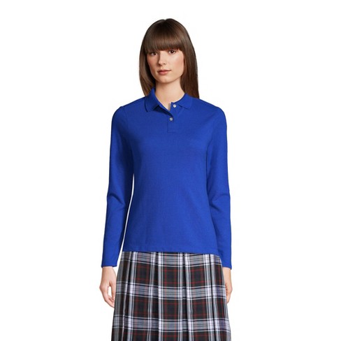 Lands' End School Uniform Women's Long Sleeve Feminine Fit Mesh