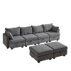 113.5'' Modular Sectional Corduroy Sofa, Sectional Couches for Living Room U-Shaped Sectional Couch with Storage Ottoman - 2 of 4