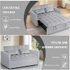 TiramisuBest 3 in 1 Velvet Sleeper Sofa Bed Adjustable Backrest Pull Out Couch with Armrests Storage Pockets and 2 Pillows for Living Room - 3 of 4