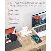 Itopfox 2 Prong to 3 Prong Outlet Adapter with 8 AC Outlets & 4 USB Ports, 1400J Surge Protector, 5ft Extension Cord, Wall Mountable for Old House - 4 of 4