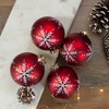 Northlight Set of 4 Matte Red Glass Ball Christmas Ornaments 3.25-Inch (80mm) - 2 of 4