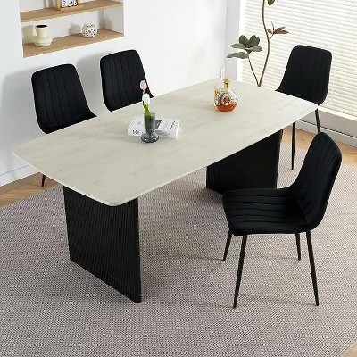 NicBex Dining Chairs Set of 4,Kitchen Chairs with Upholstered Cushion Seat and Metal Legs for Dining Room,Living Room,Kitchen