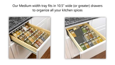 Medium Silver Metallic 4-Tier Spice Drawer Organizer