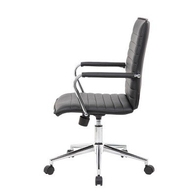 Black Vinyl and Chrome Swivel Task Chair