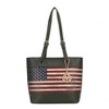 MKF Collection Vera Vegan Leather Patriotic Flag Pattern Women’s Tote Bag by Mia K - 2 of 4