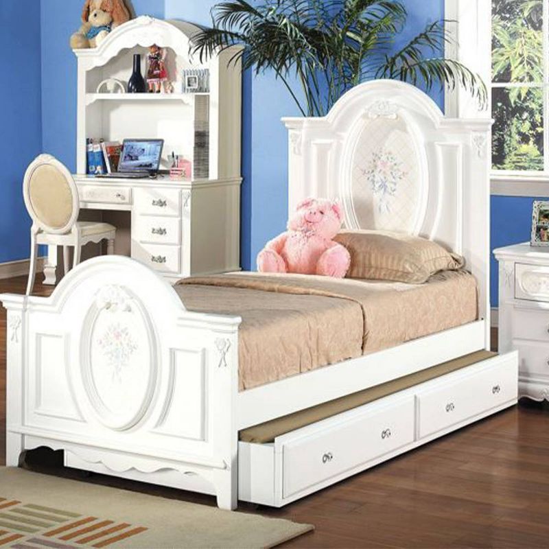 81&#34; Full Bed Flora Bed White Finish - Acme Furniture, 1 of 8