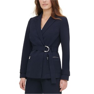 Calvin Klein Womens Belted One Button Blazer Jacket - 1 of 1