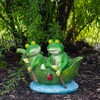 Northlight 10" Green Frogs in a Lily Pad Outdoor Garden Statue - 2 of 4