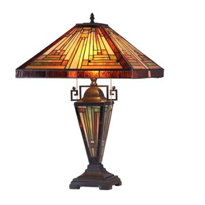 Chloe Lighting Innes 3 Light Mission Double Lit Table Lamp 16 Inch Shade - 1 of 3