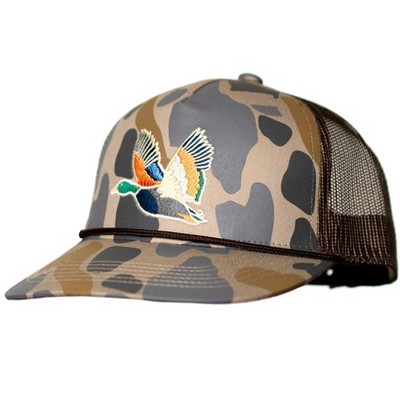Burlebo Men's Retro Duck Camo Fully Adjustable Snapback Cap (Retro Camo Duck, 5-7 3/8)