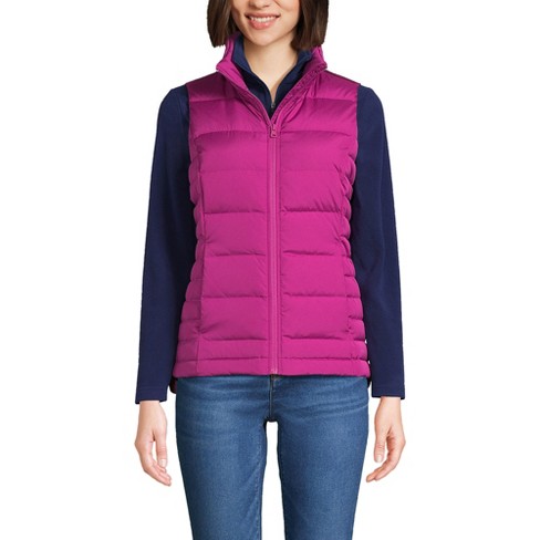 Lands' End Women's Tall Down Puffer Vest - Small Tall - Magenta Berry :  Target