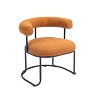 CAVINAS Boucle Dining Chairs Set of 2, Round Upholstered Kitchen Chairs with Half-Moon Backrest, Black Metal Legs - 4 of 4