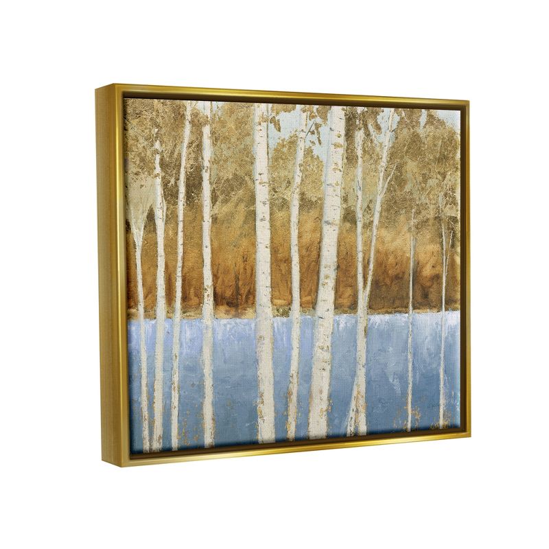 Stupell Industries Birch Tree Lake Landscape Blue Gold Nature Painting, 4 of 7
