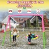 BABYYER Swing Set, Heavy-Duty A-Frame Metal Outdoor Swing Stand with 1 Saucer and 1 Belt Seat Backyard Playground Equipment for Kids & Adults - 3 of 4