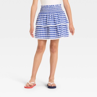 Girls' Tiered Gingham Skirt - Cat & Jack™