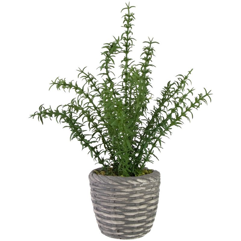 Northlight Real Touch™ Artificial Thyme Plant in Gray Ceramic Pot - 15", 1 of 9