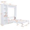 NicBex Queen Size Murphy Bed Wooden Bed Frame Morden Hideaway Wall Bed with 1 Side Storage Shelves for Bedroom - 2 of 4