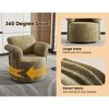 PAGED 360 Degree Swivel Accent Chair, Upholstered Reading Chair with Gold Metal Legs, Barrel Armchair for Living Room, Reading Room - 2 of 4