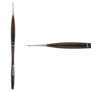 Borciani e Bonazzi UNICO Synthetic Mongoose Artist Paint Brush - Series 800 Round - Size #3x0 - Watercolors, Oil & Acrylic Paint - Handcrafted in - 1 of 4