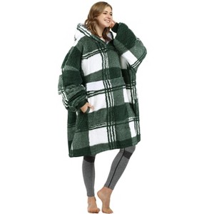 Women's Fuzzy Cozy Fleece Blanket Hoodie Sweatshirt, Super Soft Suggly Wearable Blanket Hoodie Woman, Gift for Her Him - Catalonia - 1 of 4