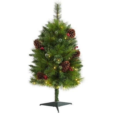 Nearly Natural 3’ Montana Mixed Pine Prelit Led Artificial Christmas ...