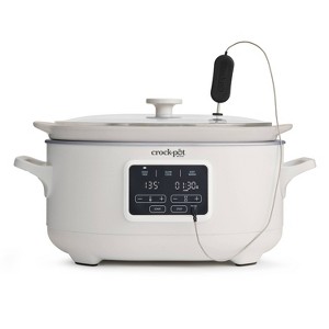 Crock-Pot 6qt Programmable Slow Cooker with Sous Vide - Oat Milk Ivory: Digital Timer, Automatic Shut-Off, 280W - 1 of 4