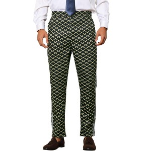 Lars Amadeus Men's Printed Pattern Slim Fit Dress Pants - 1 of 4