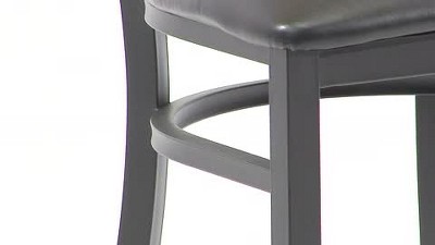 Elegant Ladderback 32'' Dining Chair with Black Vinyl Seat