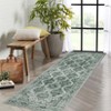 Vintage Rug Irregular Medallion Area Rug Ultra-Thin Non Slip Floral Print Indoor Mat for Living Room Dining Room Bedroom Farmhouse - 2 of 4
