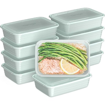 20-Piece Lightweight, Durable, Reusable BPA-Free 1-Compartment Containers - Microwave, Freezer, Dishwasher Safe