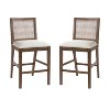 Christopher Knight Home Maris French Country Handwoven Rattan Rubberwood Upholstered Counter Stools (Set of 2) - 2 of 4