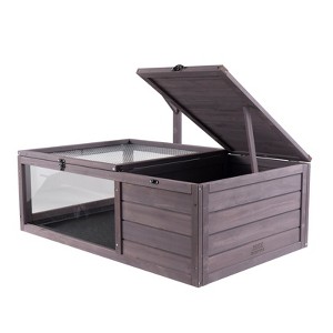 VEVOR Tortoise Habitat, Wooden Tortoise House Indoor & Outdoor, Tortoise Enclosure with Hanging Light Stand,2-Room Reptile Enclosure,38 x24 x13 inch - 1 of 4