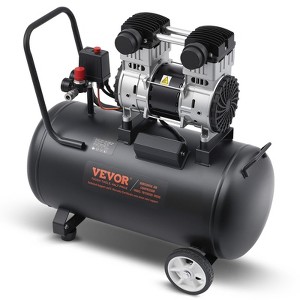 VEVOR Air Compressor,15 Gallon Steel Tank,2HP 5.3 CFM@90 PSI Oil Free Air Compressor & Max. 125PSI Pressure,78dB Ultra Quiet Portable Compressor,Black - 1 of 4